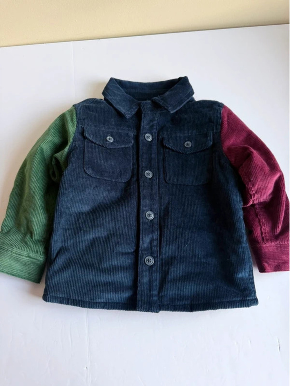 Baby Gap Toddler Boys Size 2 Colorblock Corduroy Lined Jacket Shacket